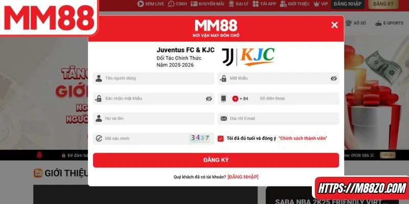 Các bước chi tiết để đăng ký MM88